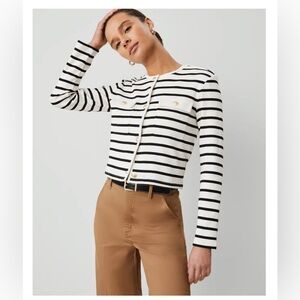 Ann Taylor Weekend Collection Striped Knit Jacket - Size M